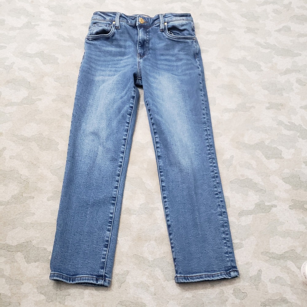 KUT from the Kloth Jeans Women 0 Blue Crop Straight Leg Denim Medium Wash